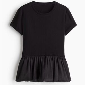 Divided Black Peplum Short-Sleeve Tee